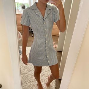 Brandy Melville Blue plaid button up dress